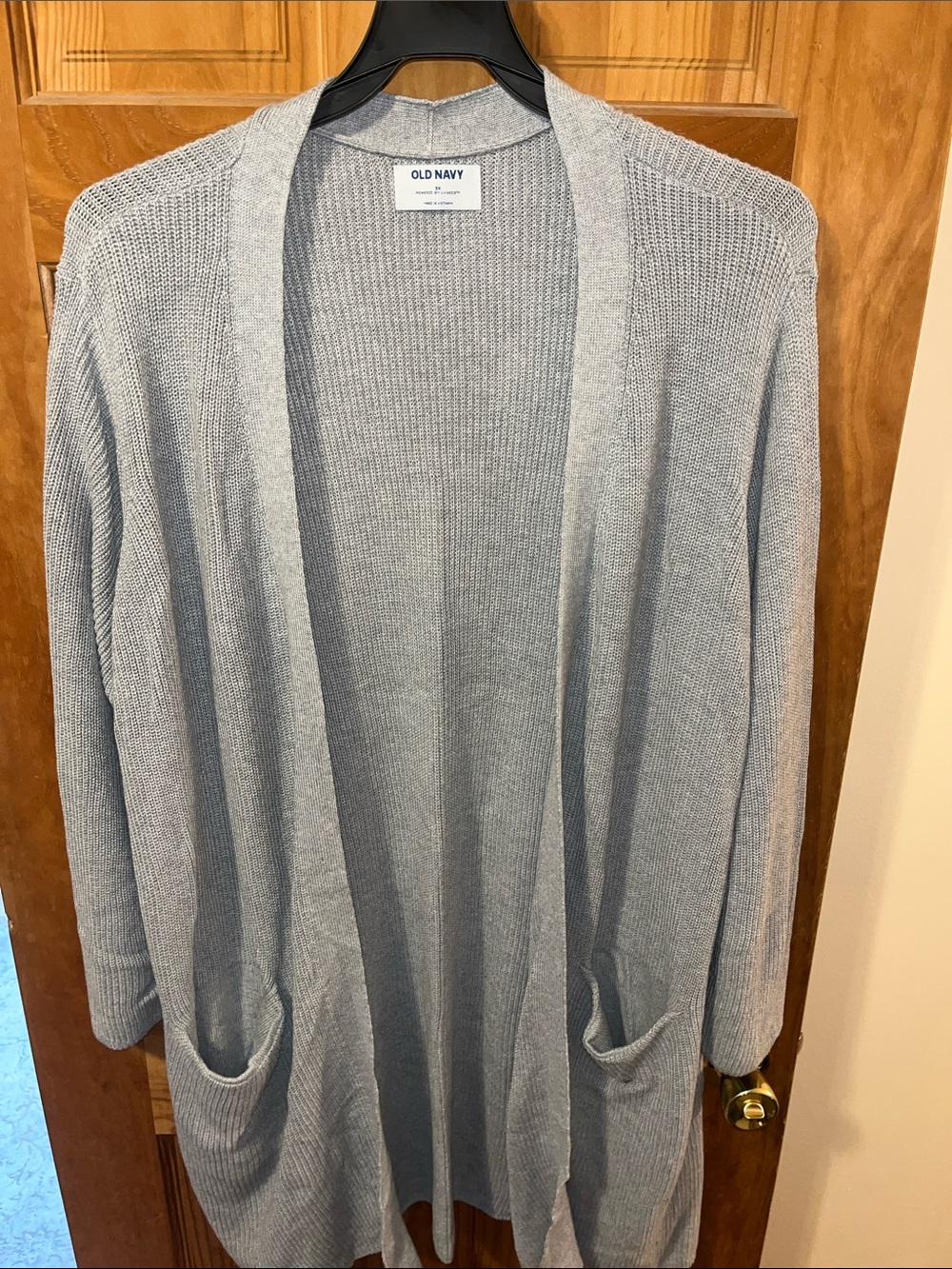 Old Navy Light Gray Open Cardigan with Front Pockets